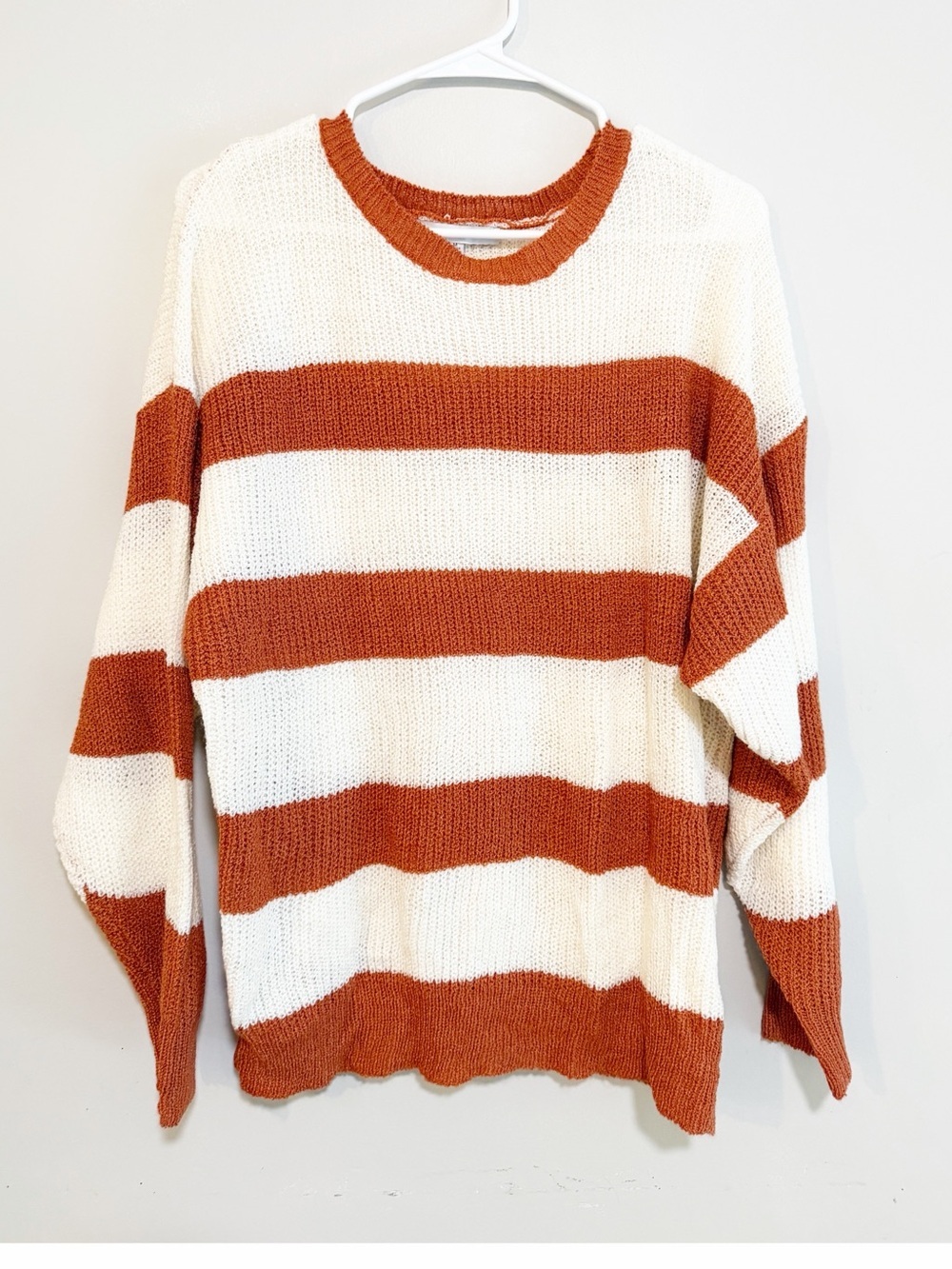 Baltic born orange and white striped sweater size medium